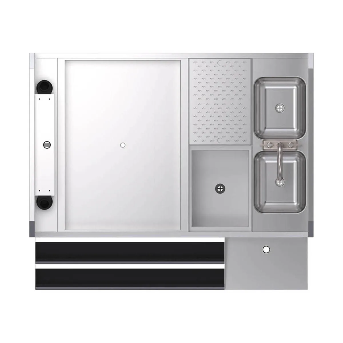 Krowne KRPT-54BLP-10 54" Pass-Thru Combo Underbar Ice Bin/Cocktail Station w/ 10 Circuit - Left
