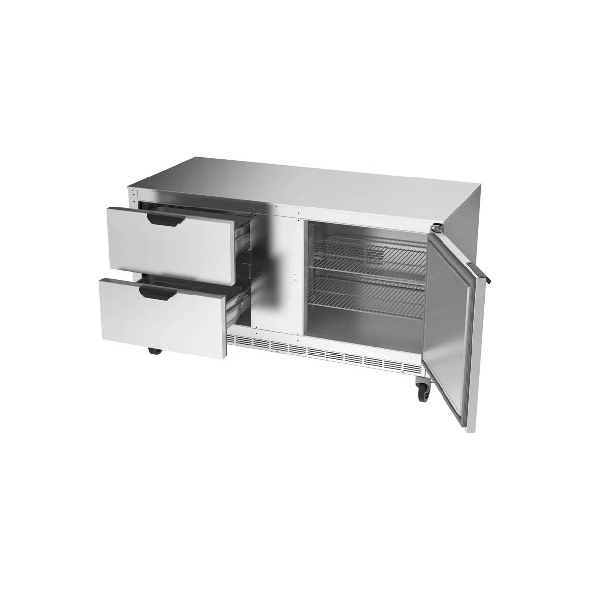 Beverage Air UCFD60AHC-2 60" 1-Door & 2-Drawer Undercounter Freezer, Stainless Steel Exterior, 15.8 cu. ft.