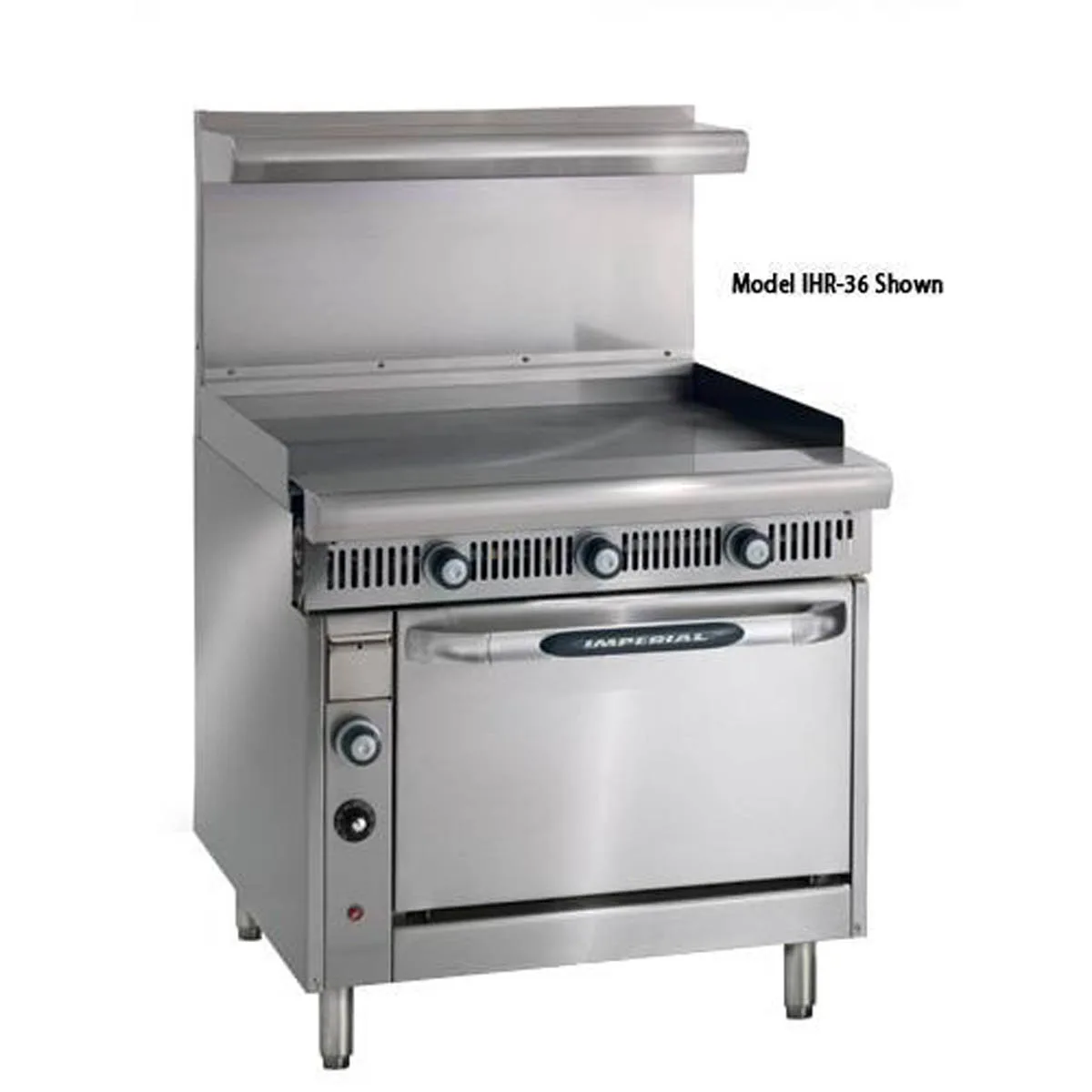 Imperial IHR-G36 36" Gas Heavy Duty Range w/ 36" Full Griddle, (1) Standard Oven, 130.000 BTU