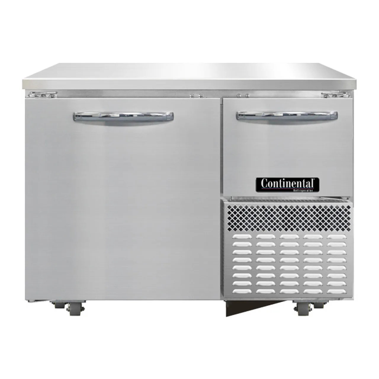Continental Refrigerator FA43SN-U 43" 2-Door Undercounter Freezer, Stainless Steel Exterior, Front Breathing, 9.6 cu. ft.