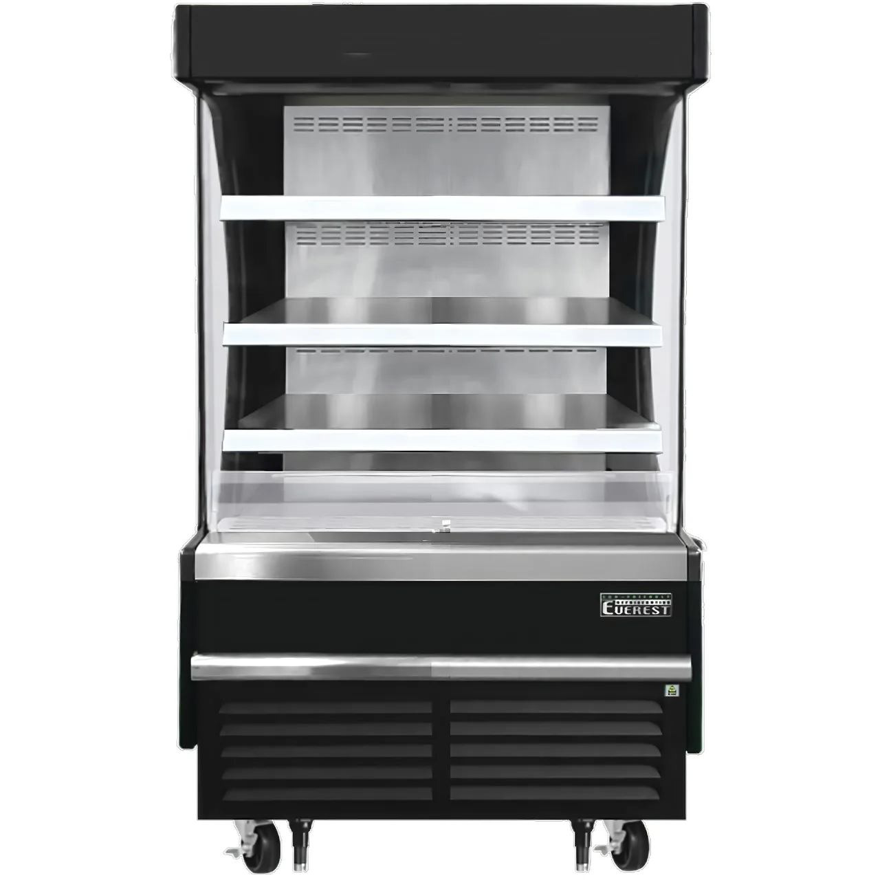 Everest EOMV-36-B-28-S 37" Vertical Open Air Merchandiser in Black, 3 Shelves, 9.3 cu. ft.