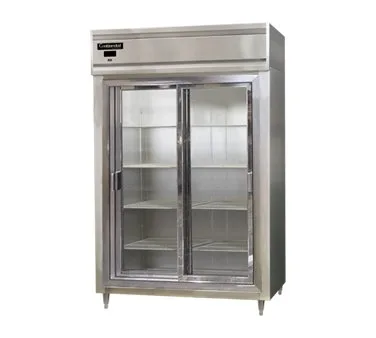 Continental Refrigerator D2RSNSASGD 52" 2-Section Reach-In Refrigerator w/ 2 Glass Sliding Doors, Stainless Steel Exterior, 32 cu. ft.