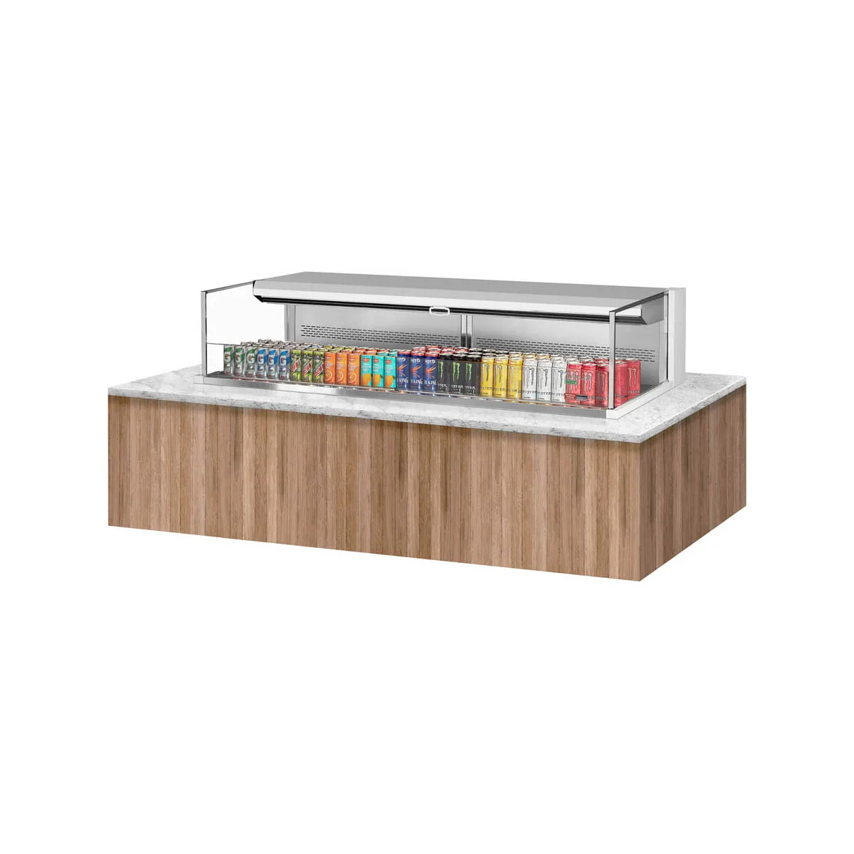 Turbo Air TOM-72L-UF-W(B)-1SI-N 79" Drop In Open Refrigerated Deli Display Case
