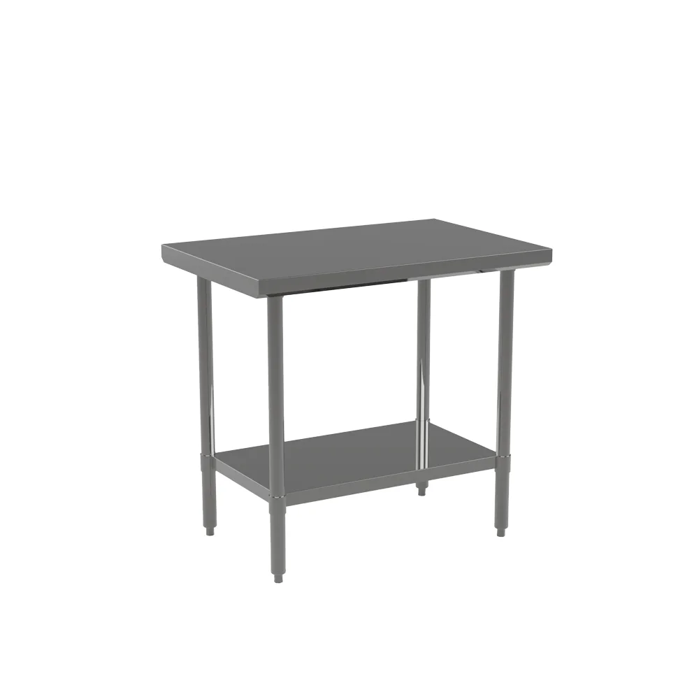 Atosa USA ST3036EC 36" Open Base Work Table with Undershelf - Without Backsplash / 18 Gauge Top