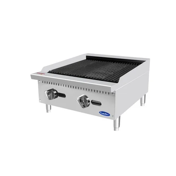 Atosa USA ATCB-24 24" Countertop Gas Charbroiler, (2) Stainless Steel Burners with Manual Controls