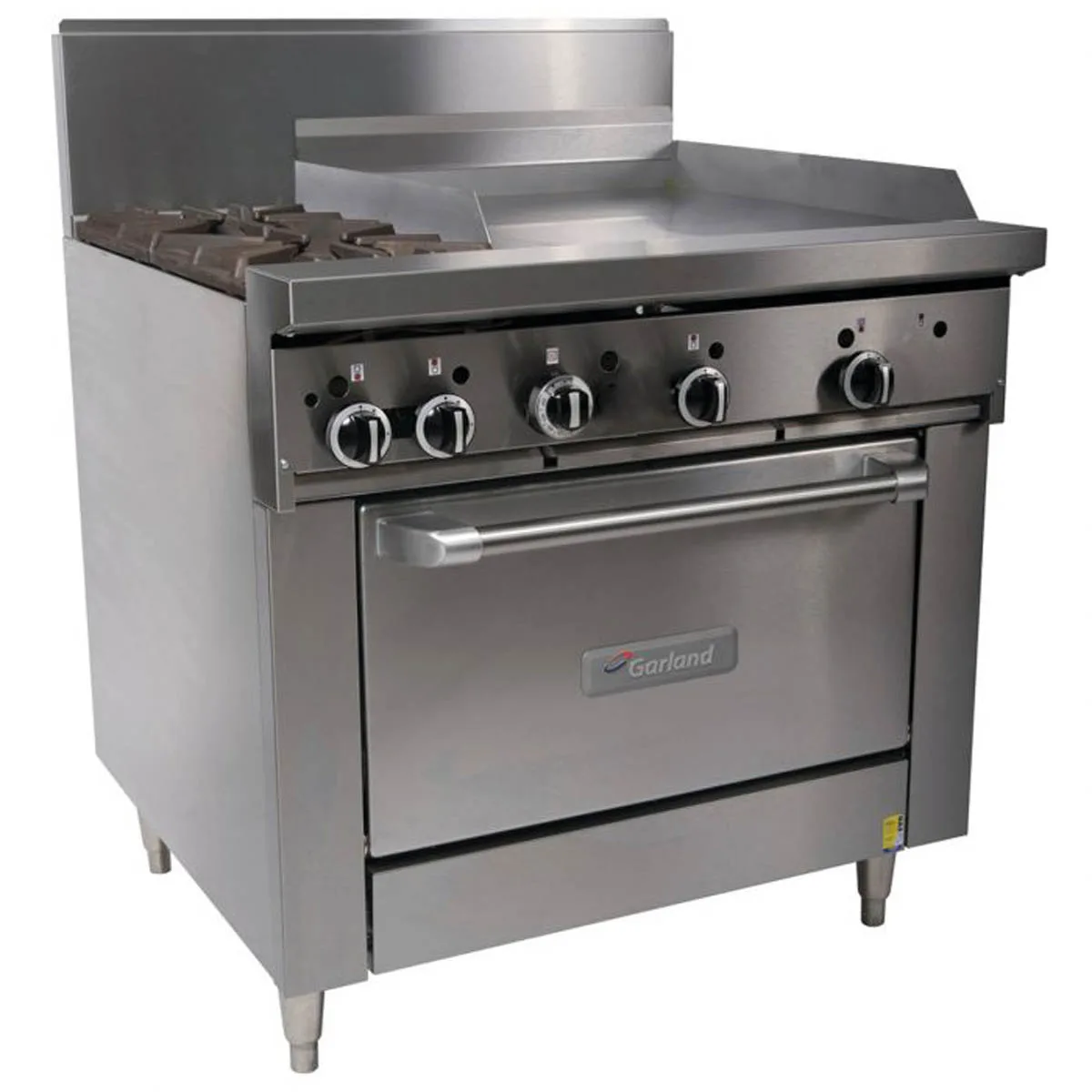 Garland US Range U36-2G24S 36" Gas Restaurant Range w/ (2) Open Burners, 24" Griddle, (1) Cabinet Base, 100.000 BTU