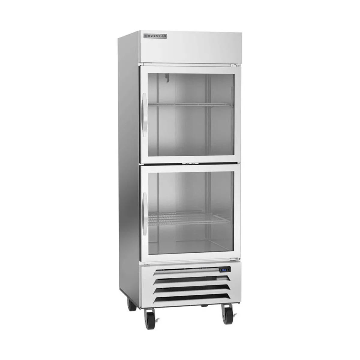 Beverage Air HBR27HC-1-HG, 30" 1-Section Reach-In Refrigerator w/ 2 Glass Half Doors, Bottom Mount, 1/4 hp, 26 cu. ft.