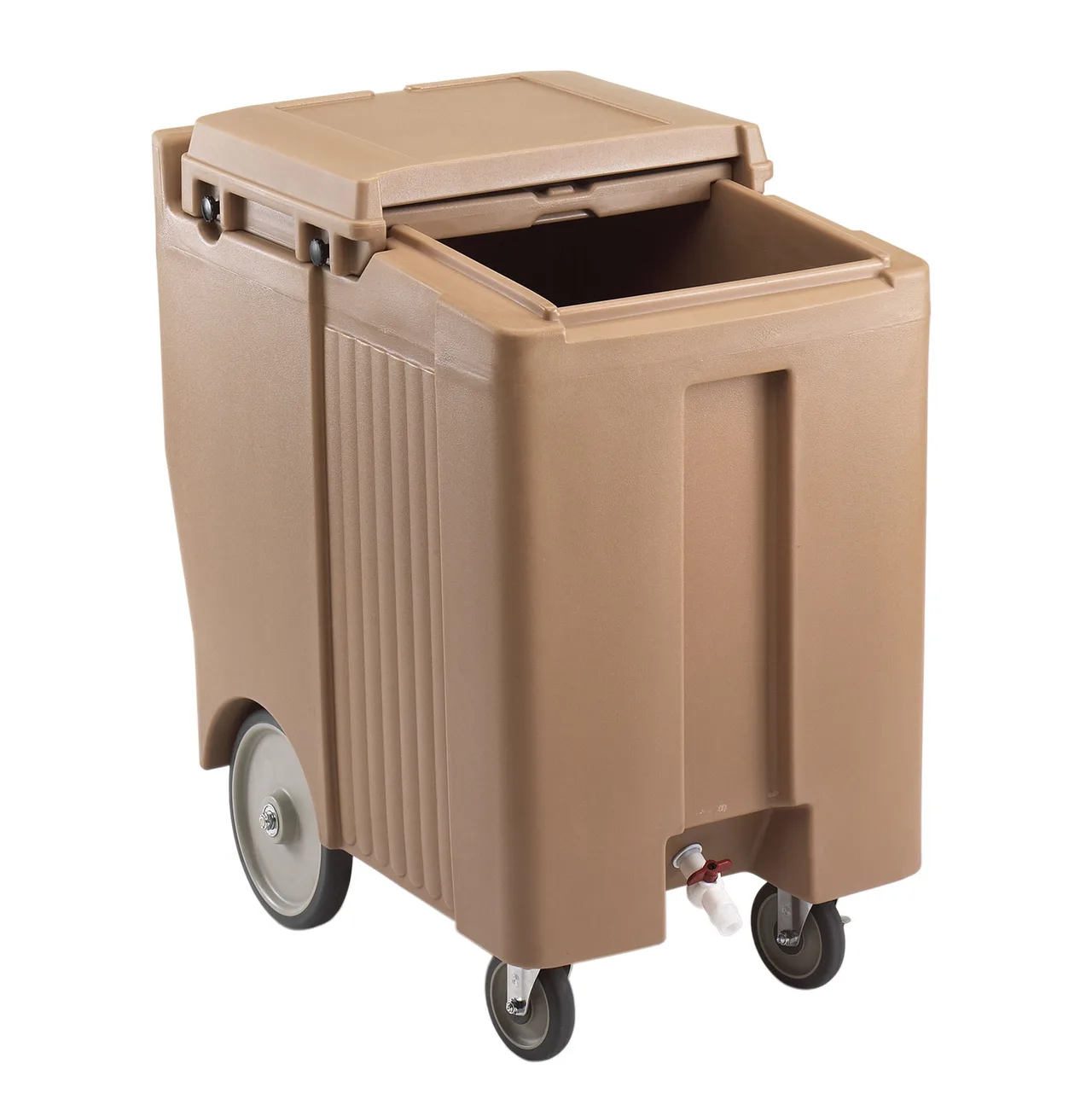 Cambro ICS175TB157 Plastic Tall Mobile Ice Bin / Ice Caddy, 175 lb, Coffee Beige