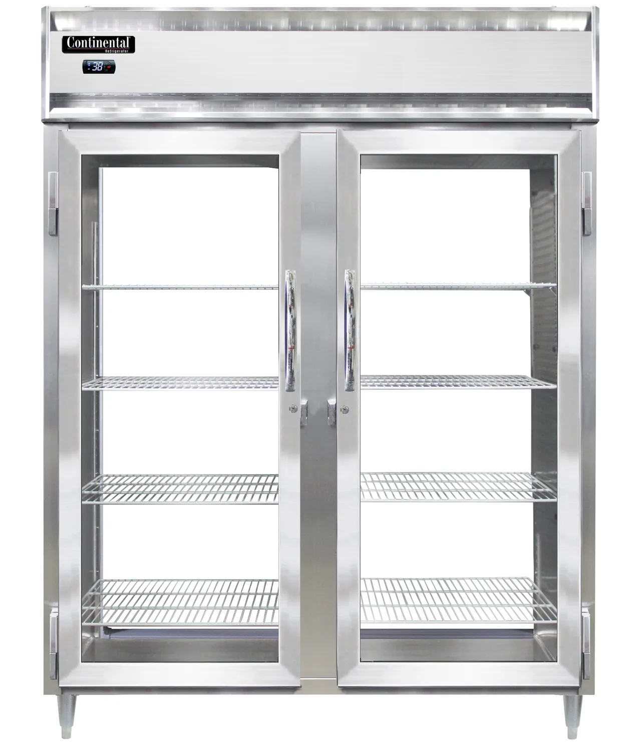 Continental Refrigerator D2RENPT-GD-GD 57" 2-Section Glass Door Pass-Thru Refrigerator, 52 cu. ft.