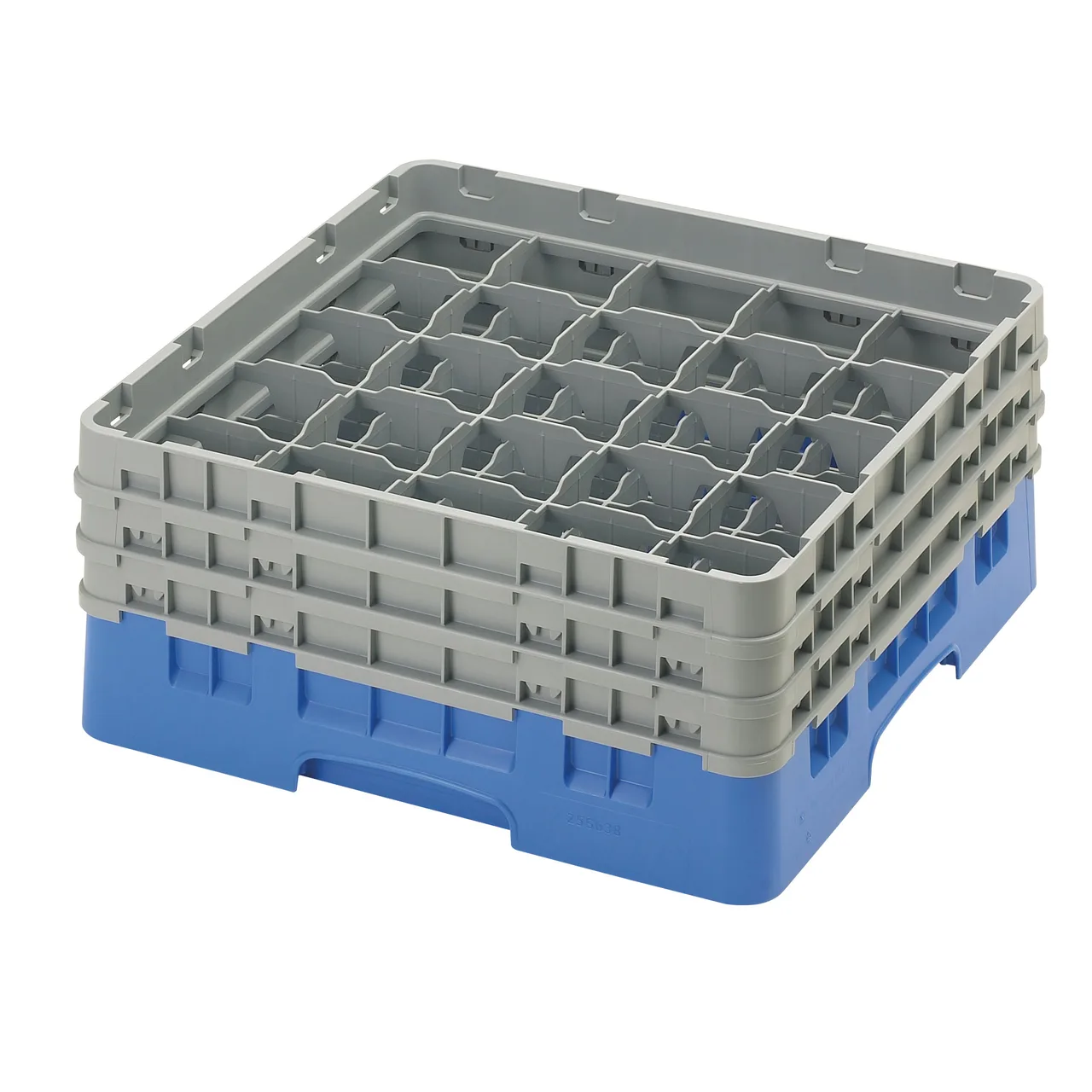 Cambro 25S638168 Camrack Glass Rack, Full Size, Blue, 19-3/4 x 19-3/4, 25 Compartments, 3-7/16 Max Dia, HACCP