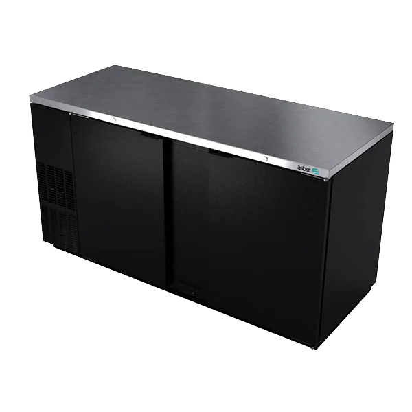 Asber ABBC-68 Back Bar Cooler with 2 Solid Door - 69-1/2"W x 28-5/8"D x 36-7/8"