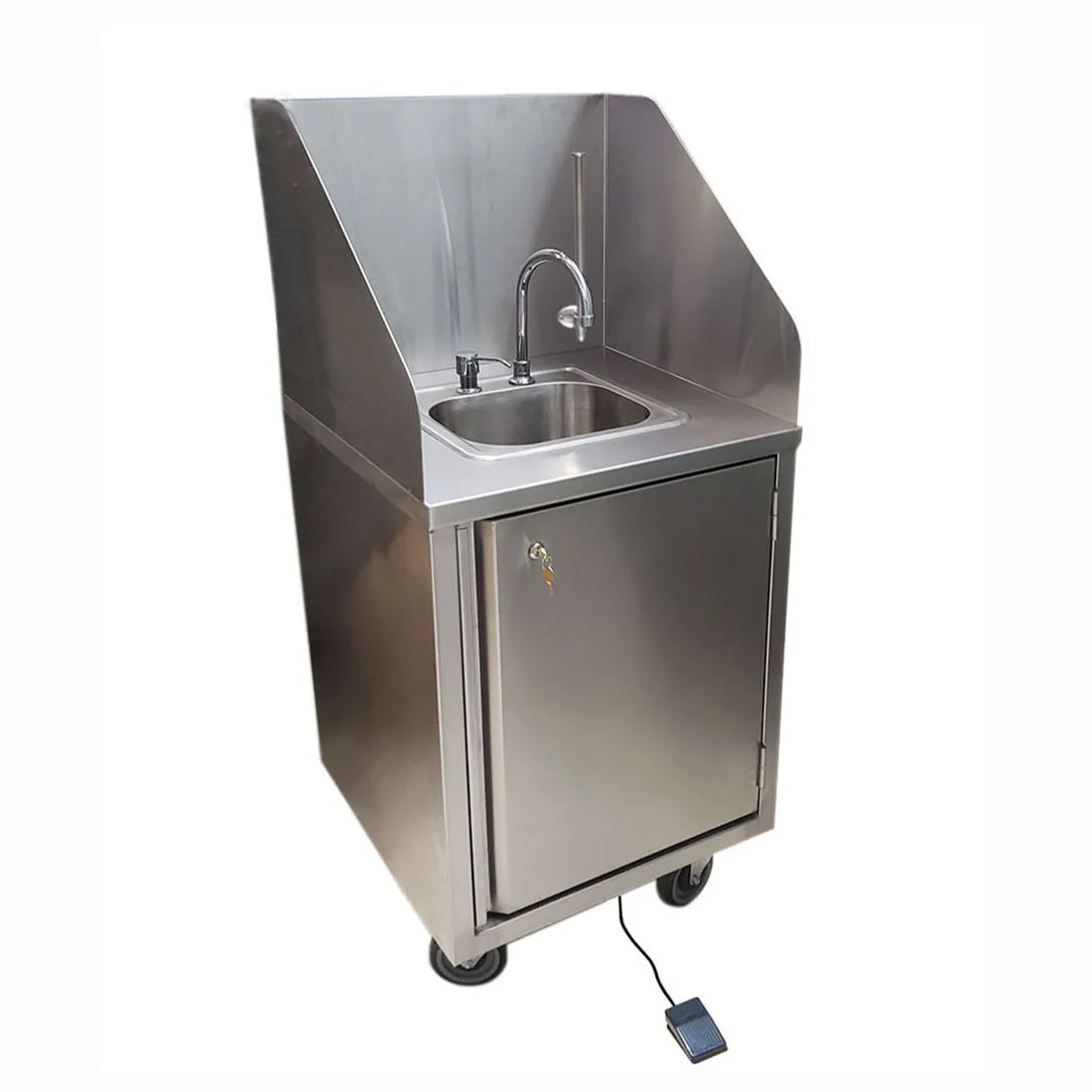 BK Resources MHS-2424-C-DM Handwash Sink, Mobile, Cold Water Only