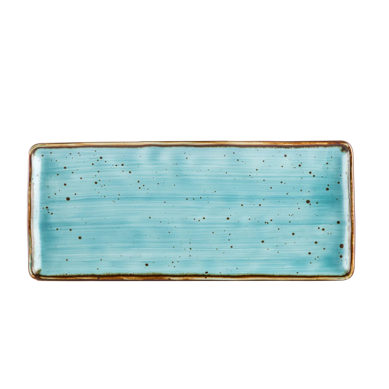 CAC China TUS-RT13-TQS Tucson Platter, 12" x 5-1/8" x 1/2", Rectangular Turquoise Porcelain- Dozen