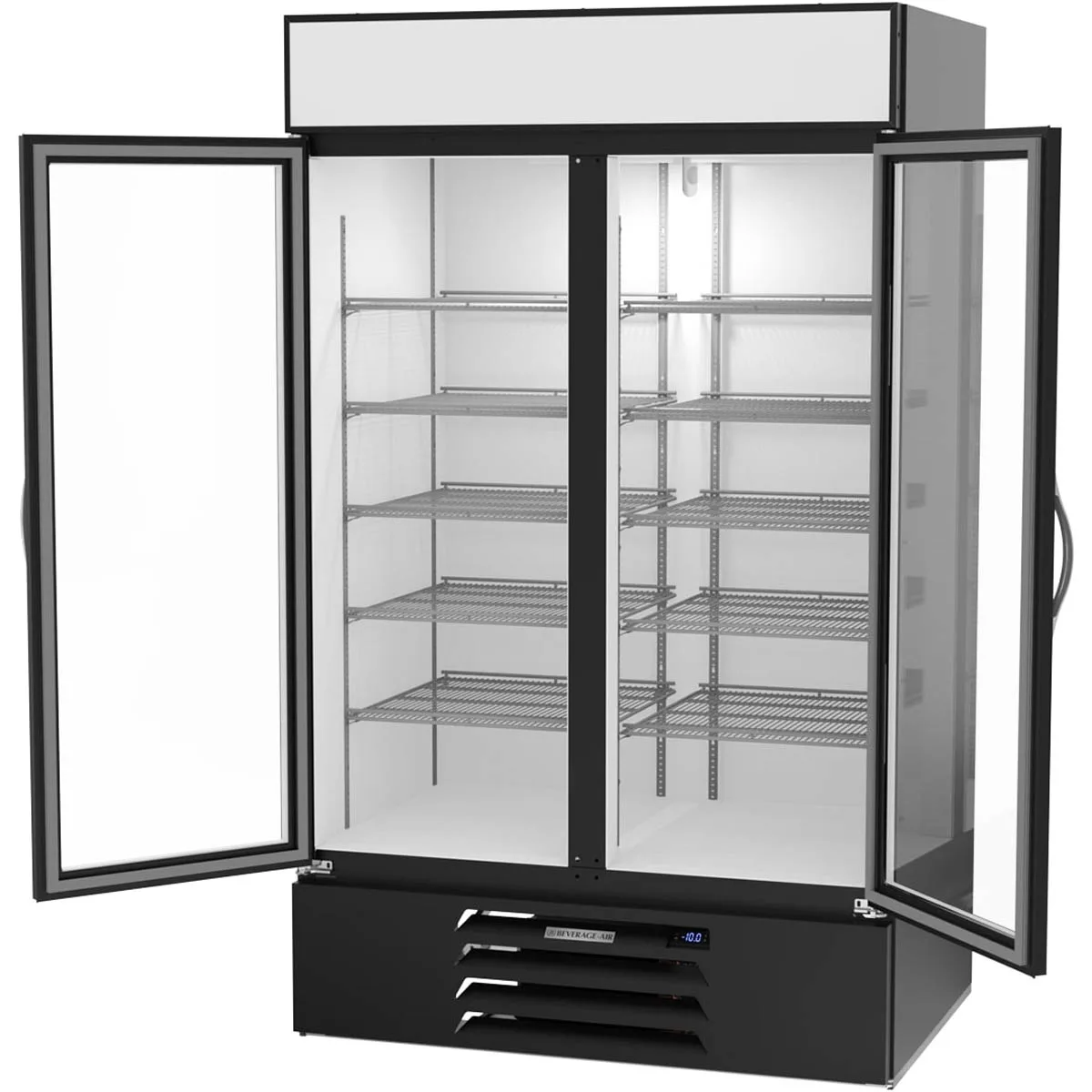Beverage-Air MMF44HC-1-B-IQ 47" 2 Glass Door Merchandiser Freezer in Black, 44 cu. ft.