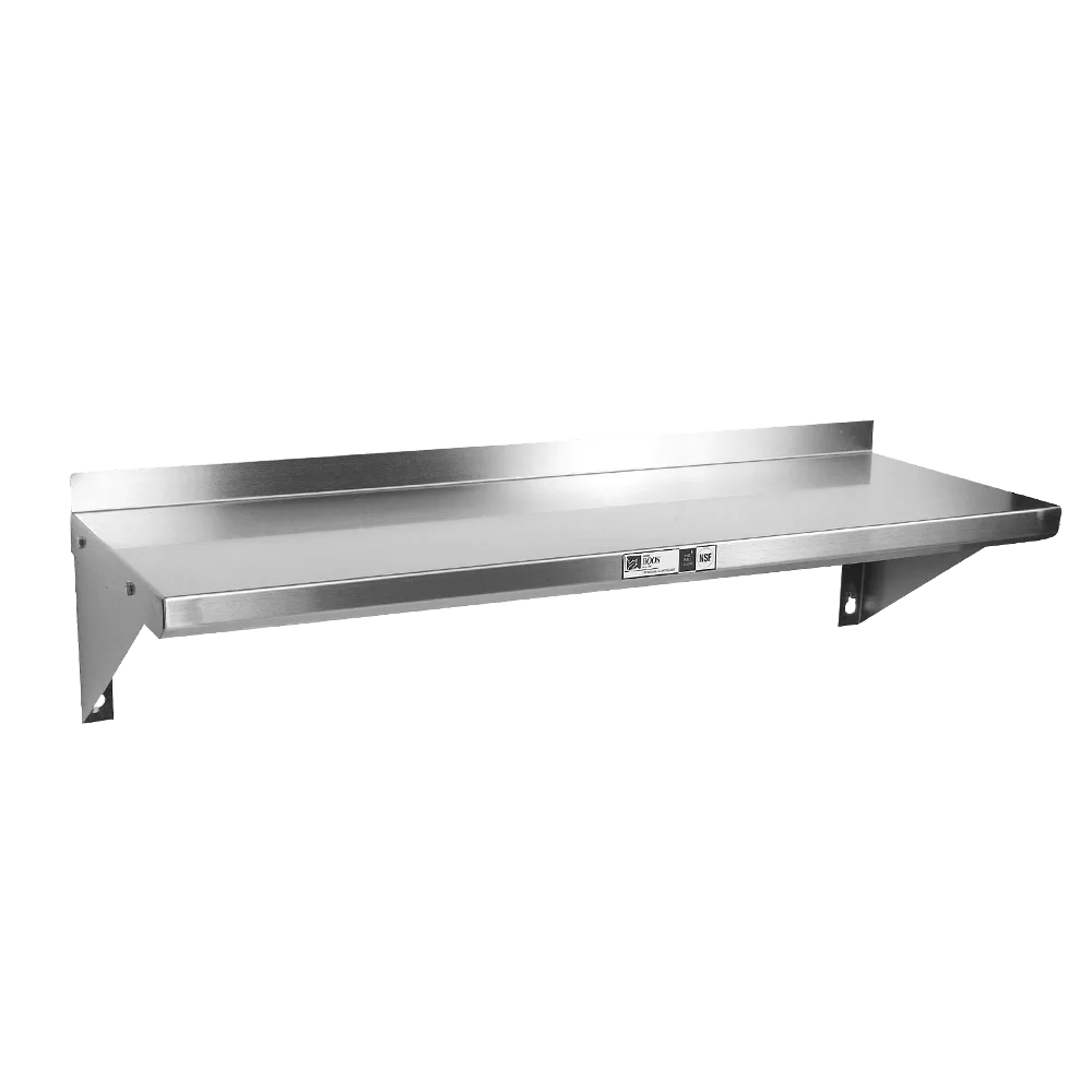 John Boos BHS18108-14/304 Stainless Steel Wall Mounted Shelf - 108"W x 18"D
