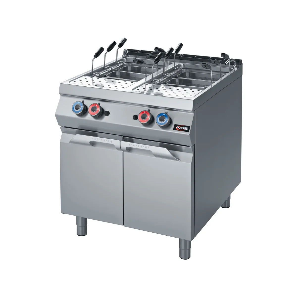 Axis AX-GPC-2 Double Tank Gas Pasta Cooker w/ 21 Gallon, Manual Water Fill, 100.000 BTU