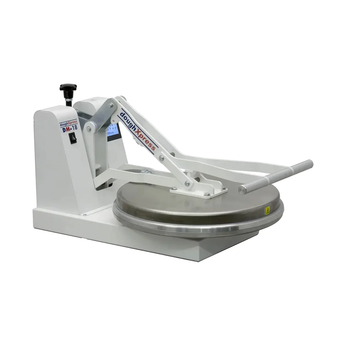 DoughXpress DM-18-120 Manual Pizza Dough Press, Heated Upper Platen, Up To 18" Dia Size - Open box