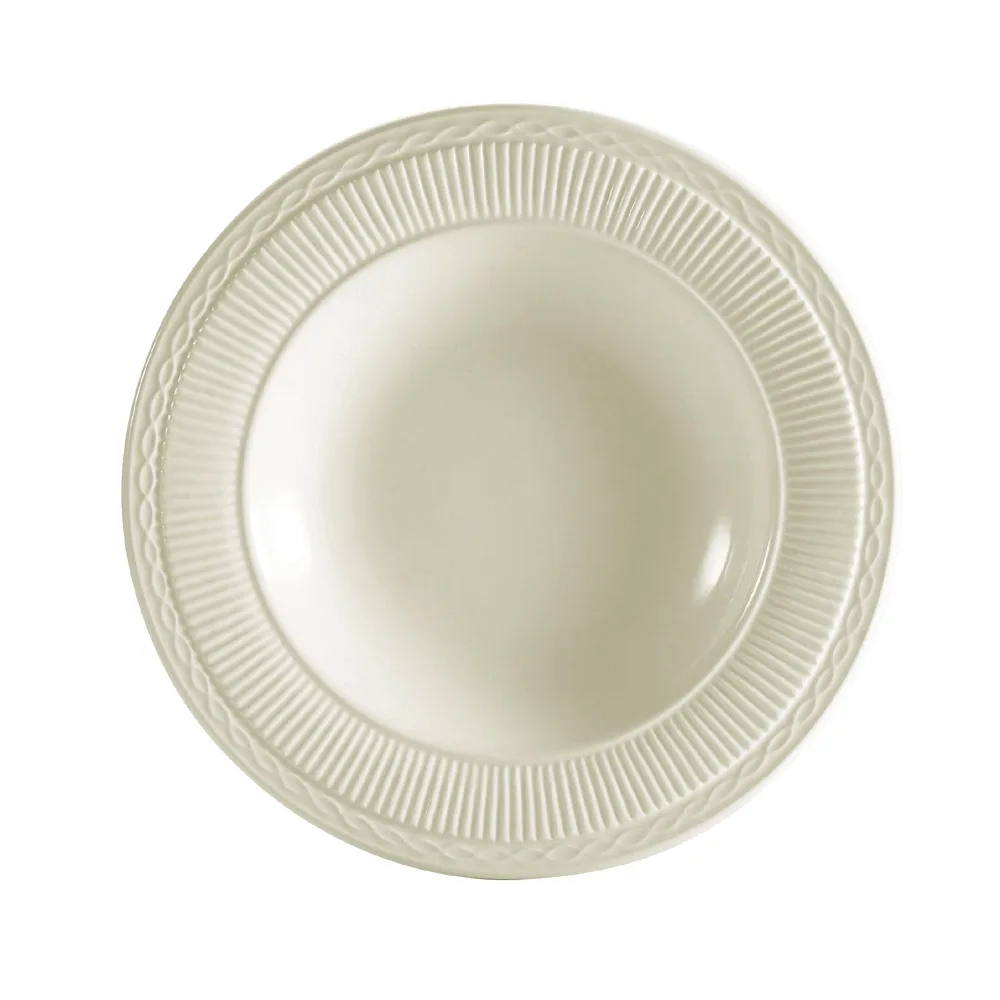 CAC China RID-3 Ridgemont Soup Plate 10-3/4 Oz 9-1/2" Dia 1-1/2" H Round Ceramic White 1 Dozen
