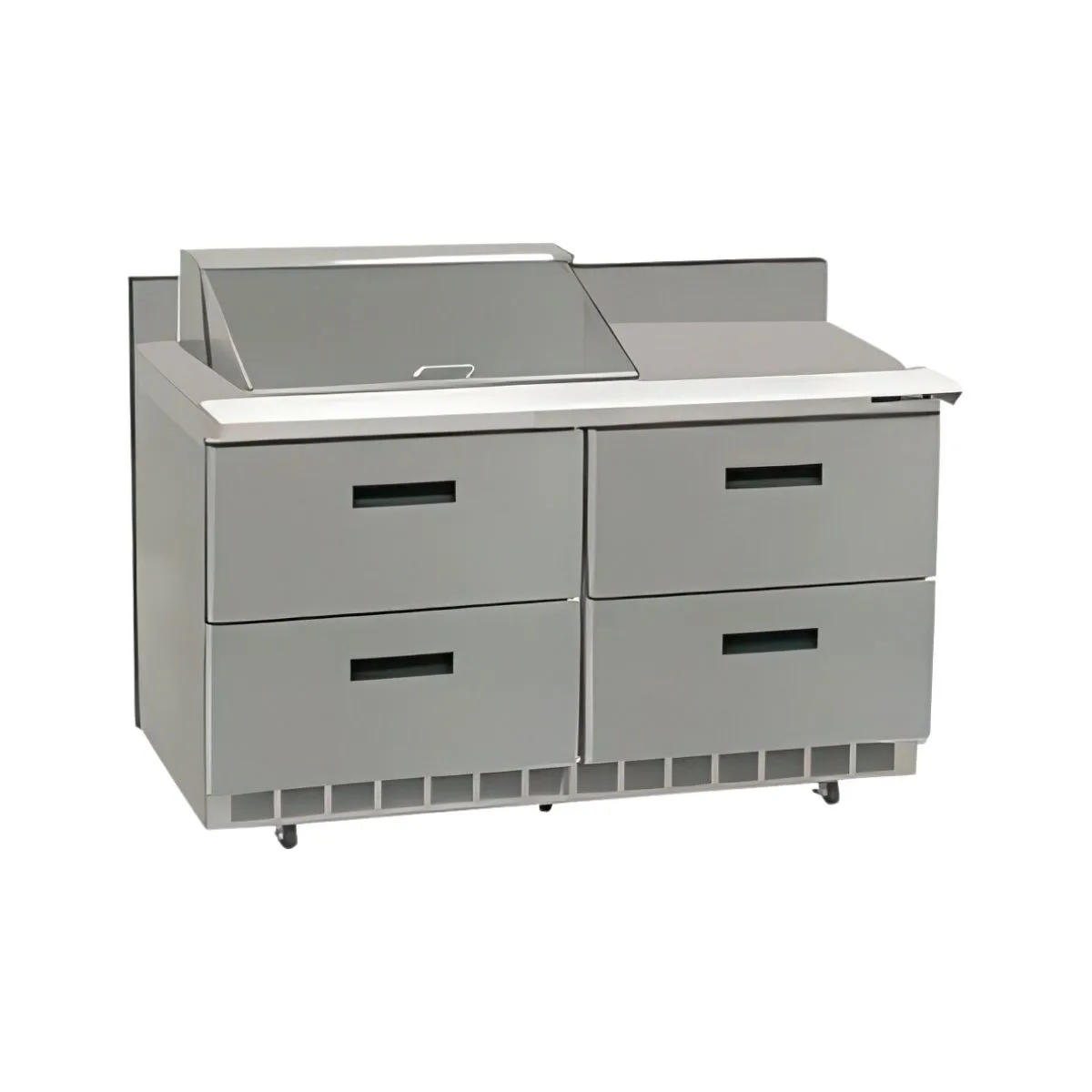 Delfield STD4448NP-6 48" 2-Section Sandwich and Salad Prep Table, 4 Drawers, 6 Pans, Stainless Steel