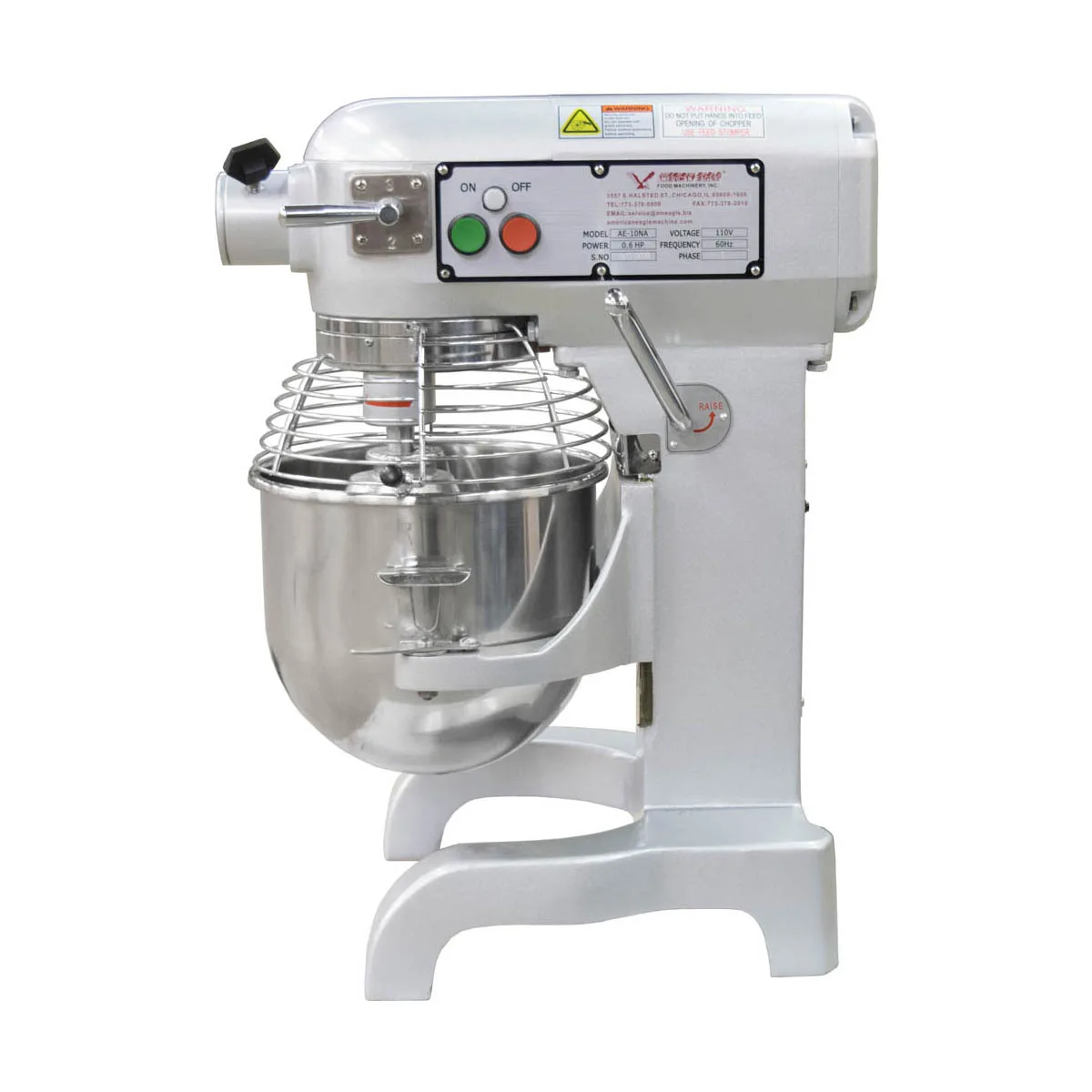 American Eagle AE-10NA Countertop 10 qt Planetary Mixer, #12 HUB, 3-Speed, 2/3 hp