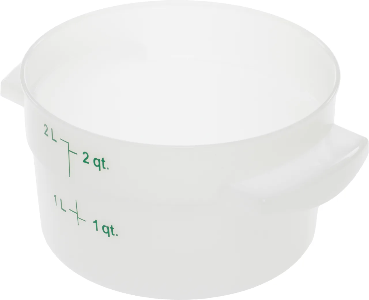 Carlisle 1097302 - 2-Qt Polycarbonate Food Storage Container, White, Handles, Indicators