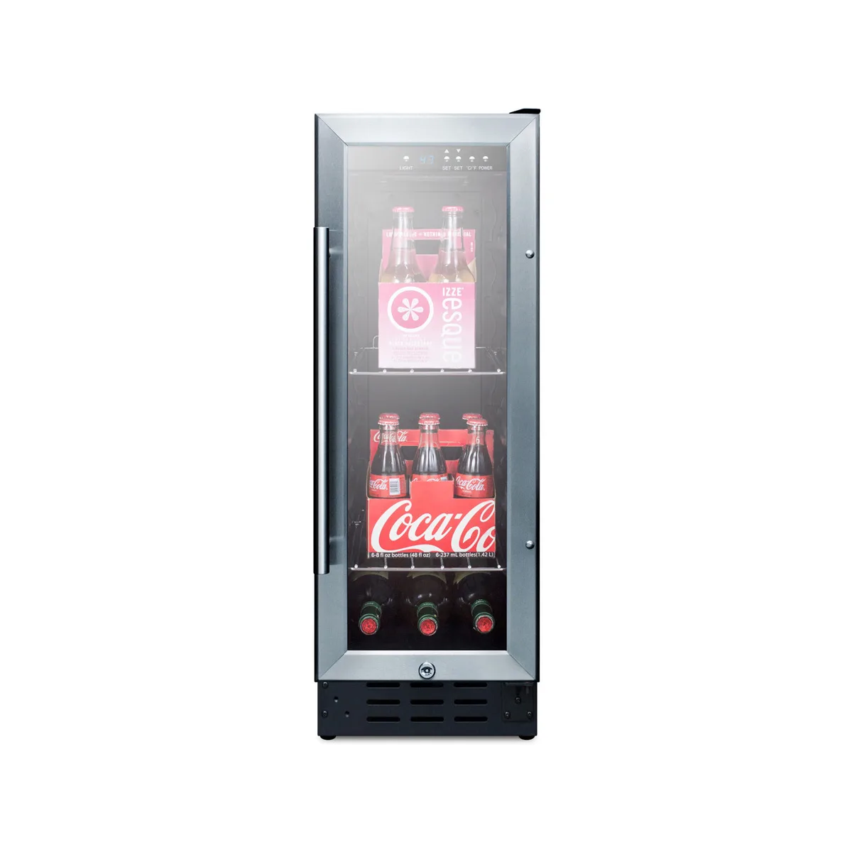 Summit SCR1225B Beverage Center with Locking Glass Door, Black Exterior, 2.2 cu. Ft.