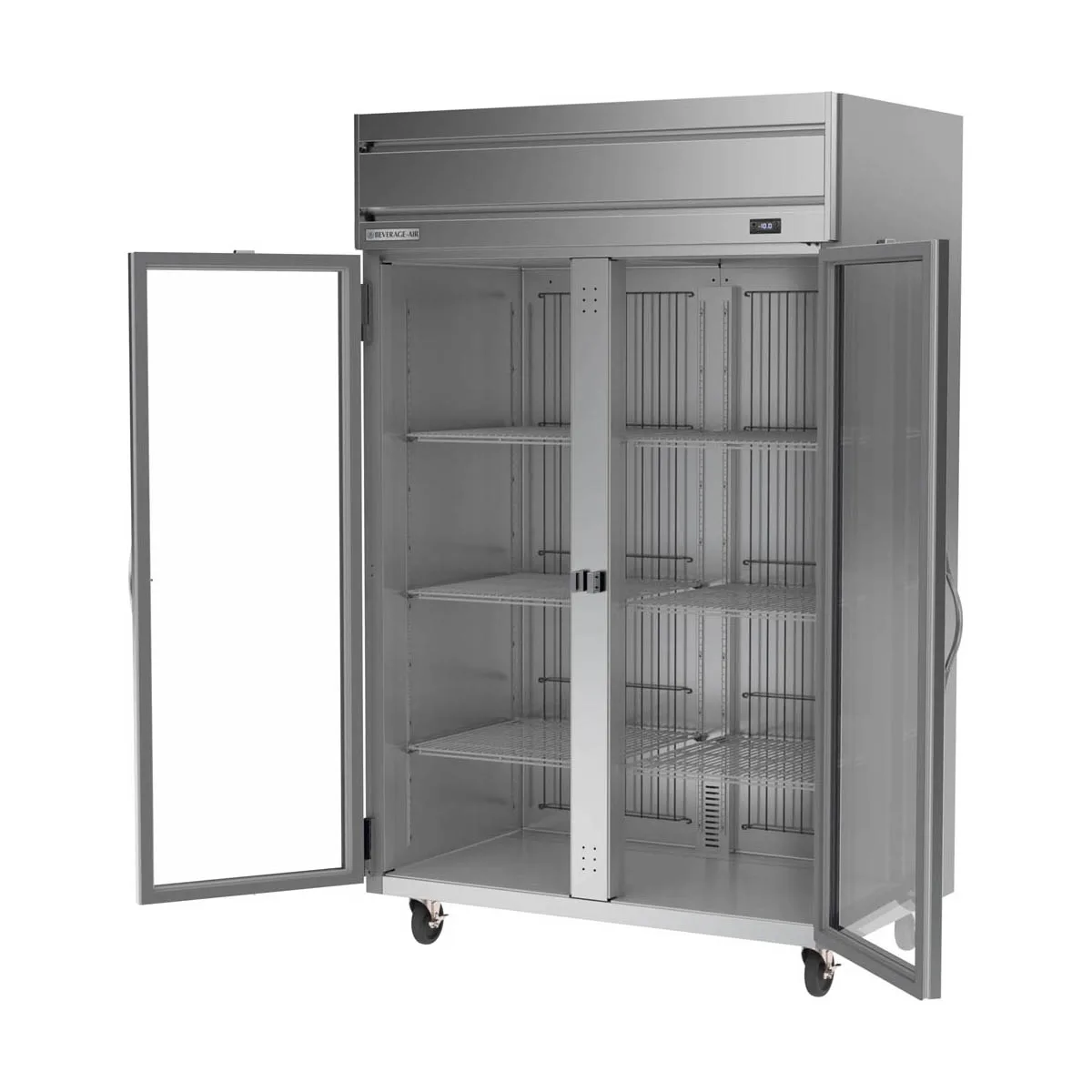 Beverage Air HFS2HC-1G 52" 2-Glass Door Reach-In Freezer, Top Mounted, 46.29 cu. ft., Stainless Steel