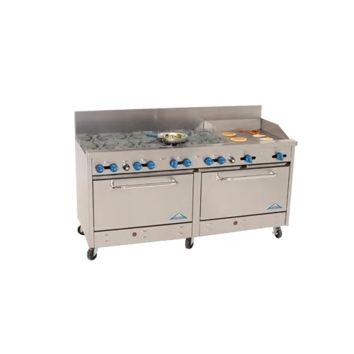 Comstock-Castle 2F330-12 72" Gas Restaurant Range w/ (10) Open Burners, (1) 12" Griddle, (2) Standard Ovens, 354.000 BTU