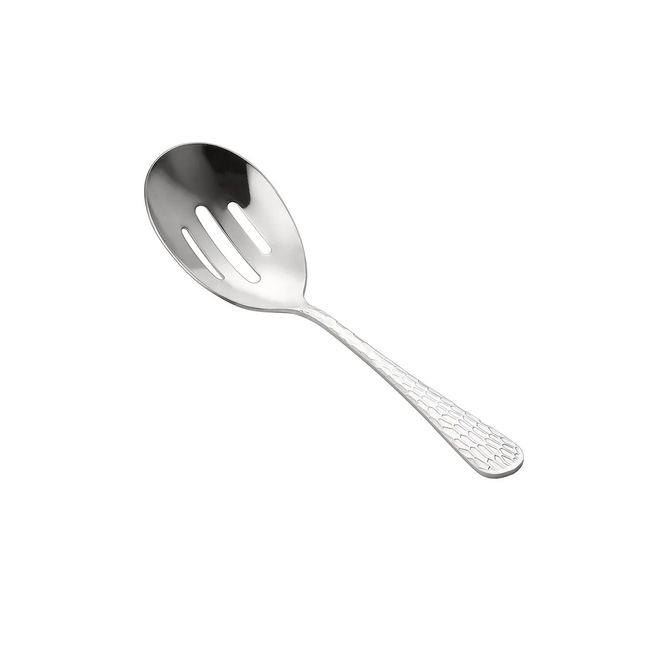CAC China 8015-22 Auspicious Slotted Serving Spoon, 9" Long, Heavy 18/8 Stainless Steel - 1 Dozen