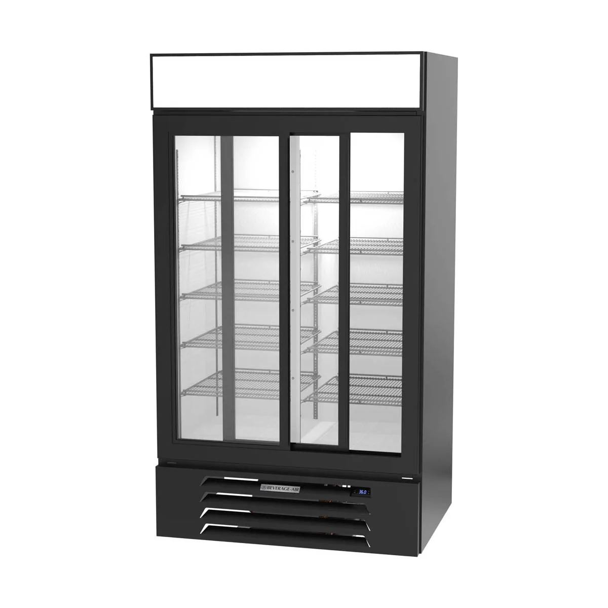 Beverage Air MMR38HC-1-B 43" Two Glass Door Merchandiser Refrigerator in Black, 35.87 cu. ft.