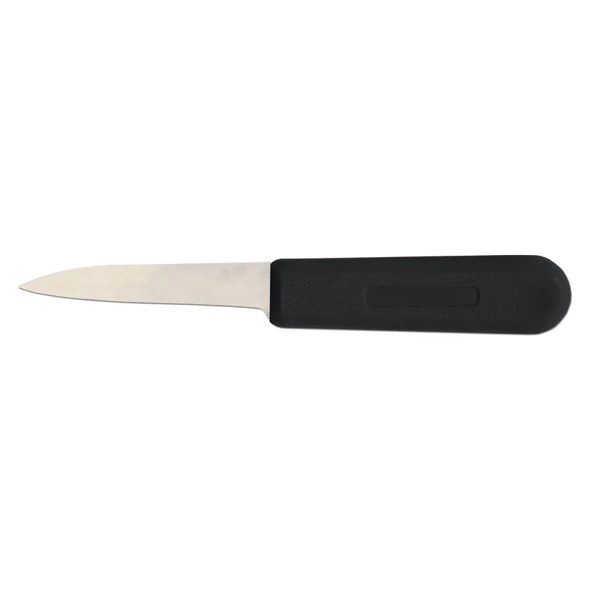 Omcan USA 12406 Paring Knife – 3-1/4" Hotel Style Blade, Black Polypropylene Plastic Handle