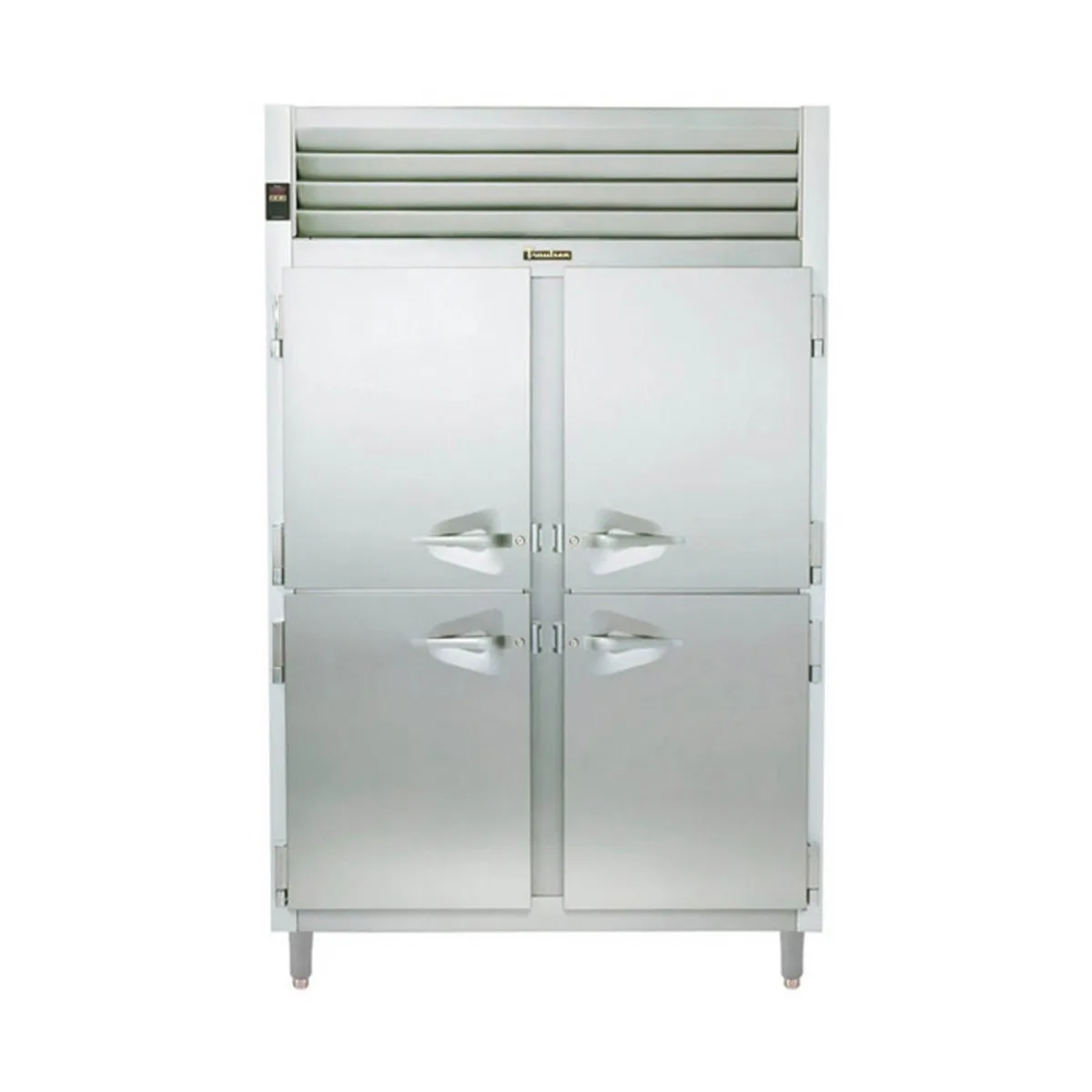 Traulsen RHT232D-HHS 48" 2-Section Reach-In Refrigerator w/ 4 Solid Half-Doors, Remote, 42 cu. ft.