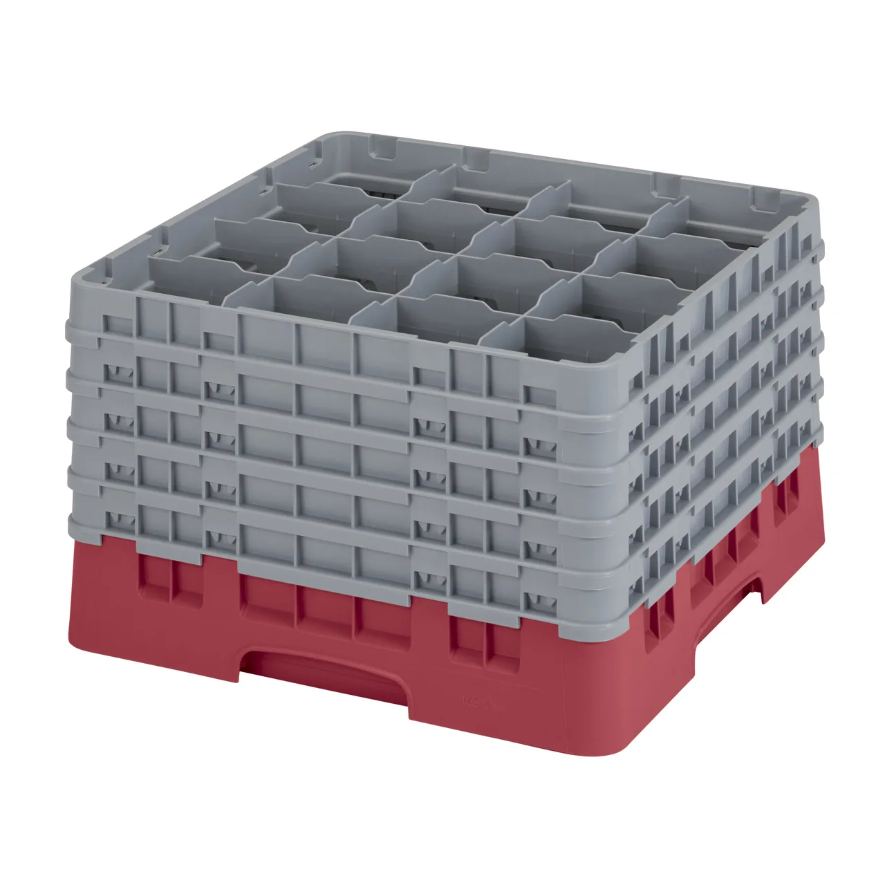 Cambro 16S1058416 Camrack Glass Rack, Full Size, 19-3/4 x 19-3/4, 16 Compartments, Cranberry Red, HACCP Compliant