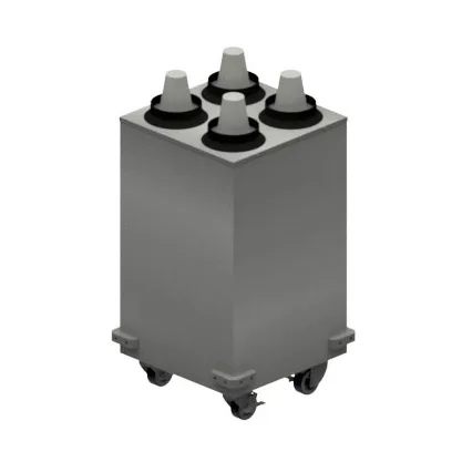 BK Resources MCD-2X2 Mobile Cup Dispenser – 4D, 17x17x31", 8‑46oz cups, 18/304 Steel, casters