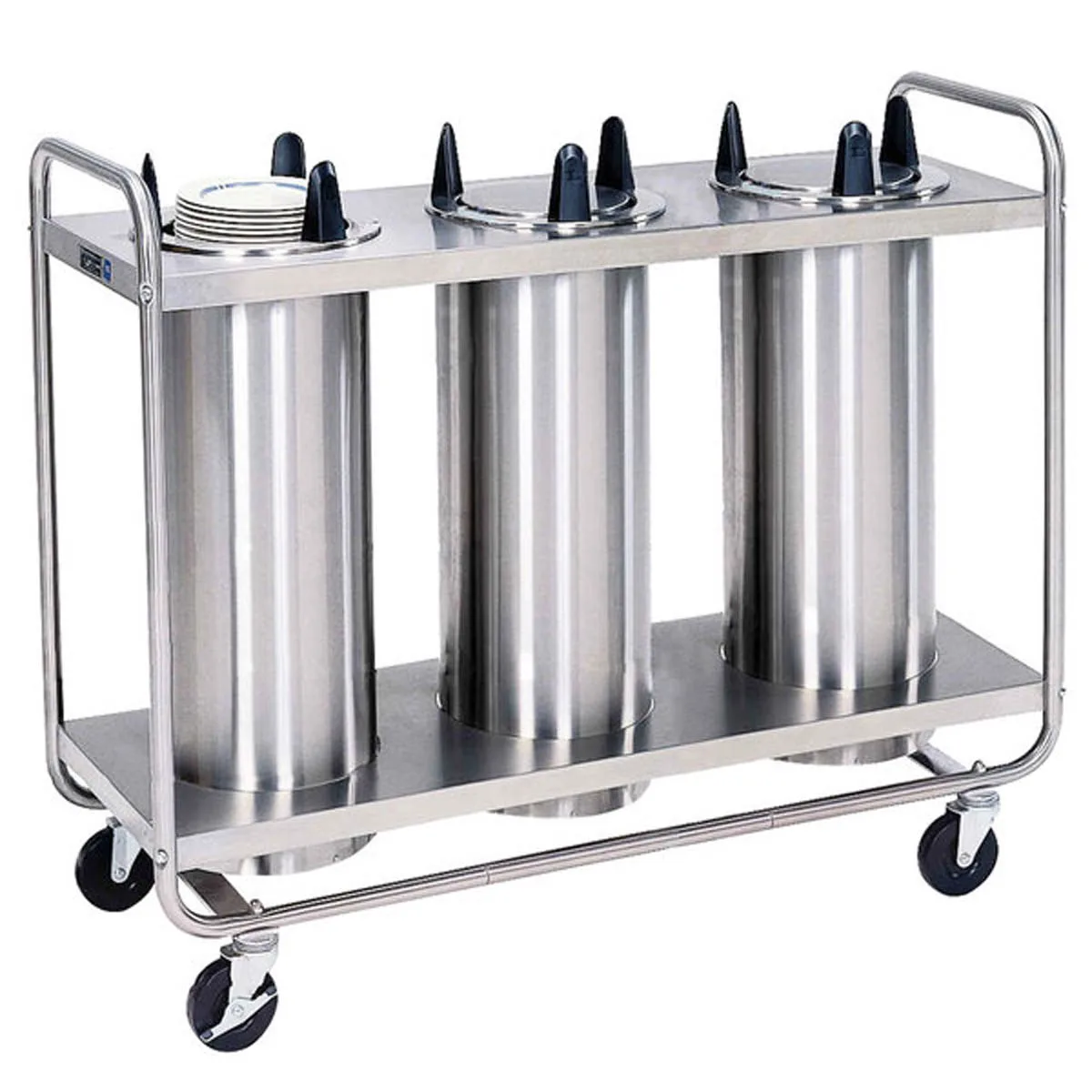 Lakeside 7310 Mobile Open Base 3-Stack Dish Dispenser w/ 10-1/8" Dia. Dish Size, Unheated