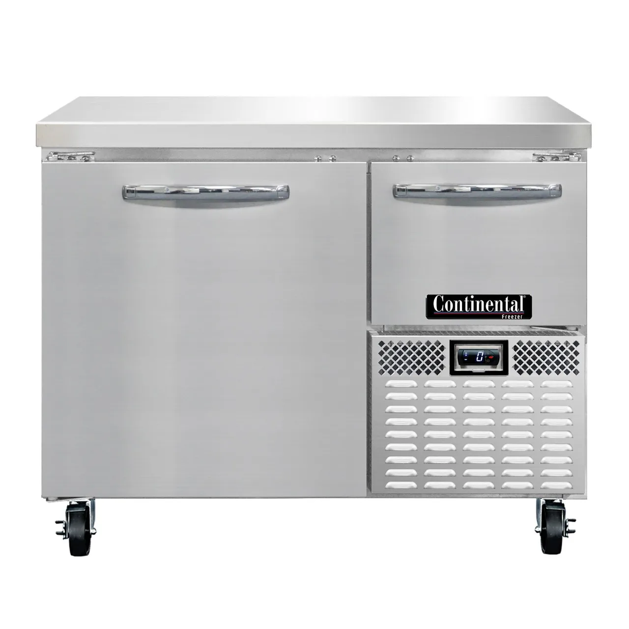 Continental Refrigerator FA43N 43" 1-Section Worktop Freezer w/ 1 Full & 1 Half Door