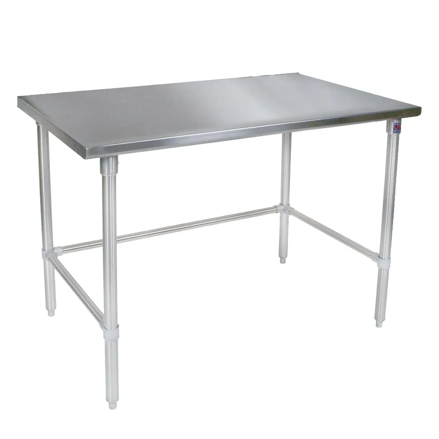 John Boos ST4-30132GBK Work Table, 132"W X 30"D, 14/300 Stainless Steel Flat Top