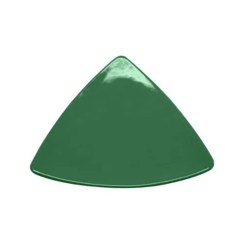 CACChina TRG-9-G Green Triangular Plate, 8-1/2"L x 8-1/2"W x 1"H, Flat Edge, Ceramic - Dozen