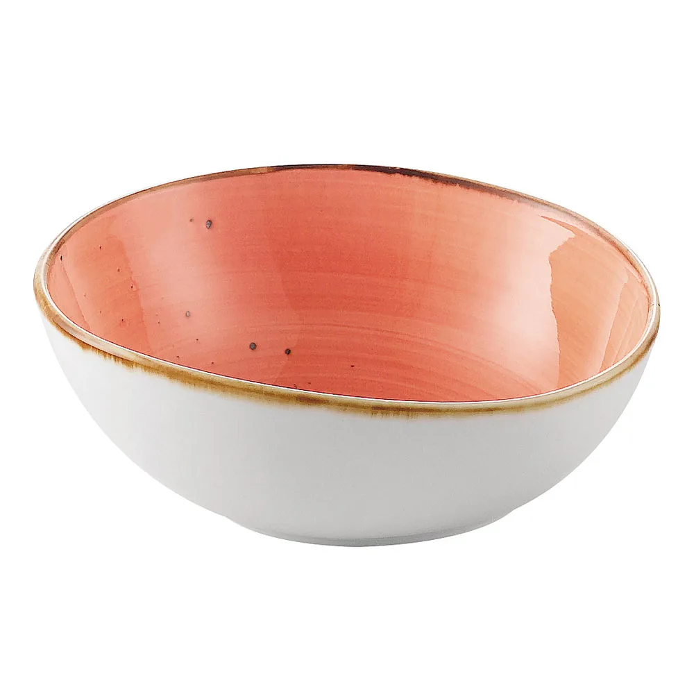 CAC China TUS-B6-CRL Coral Soup Bowl, 13 oz., 6" x 5-3/8" x 2-3/8", Porcelain, Dishwasher - Dozen