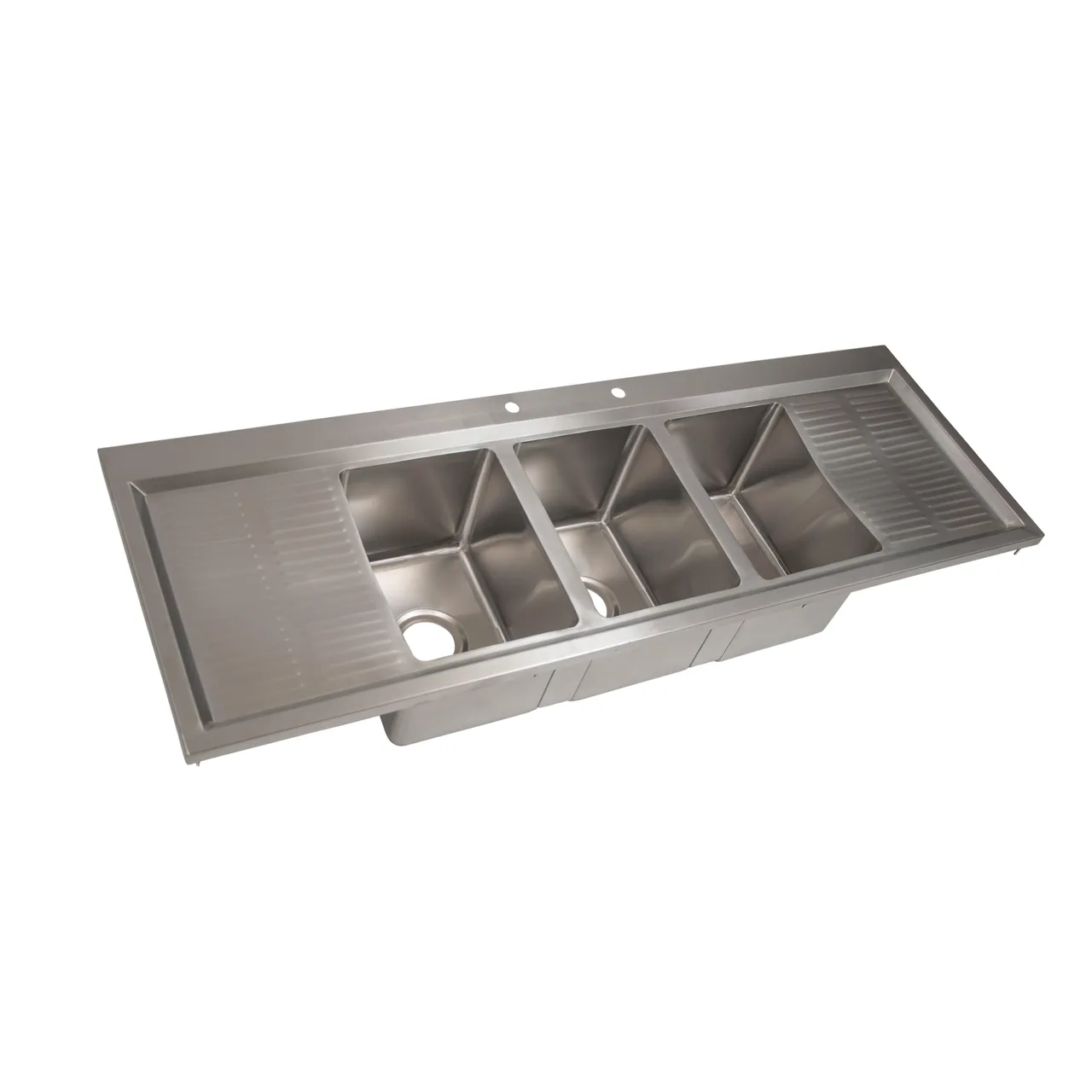 BK Resources BK-DIS-1014-3-12T-PG Drop-In Sink, Three Compartment