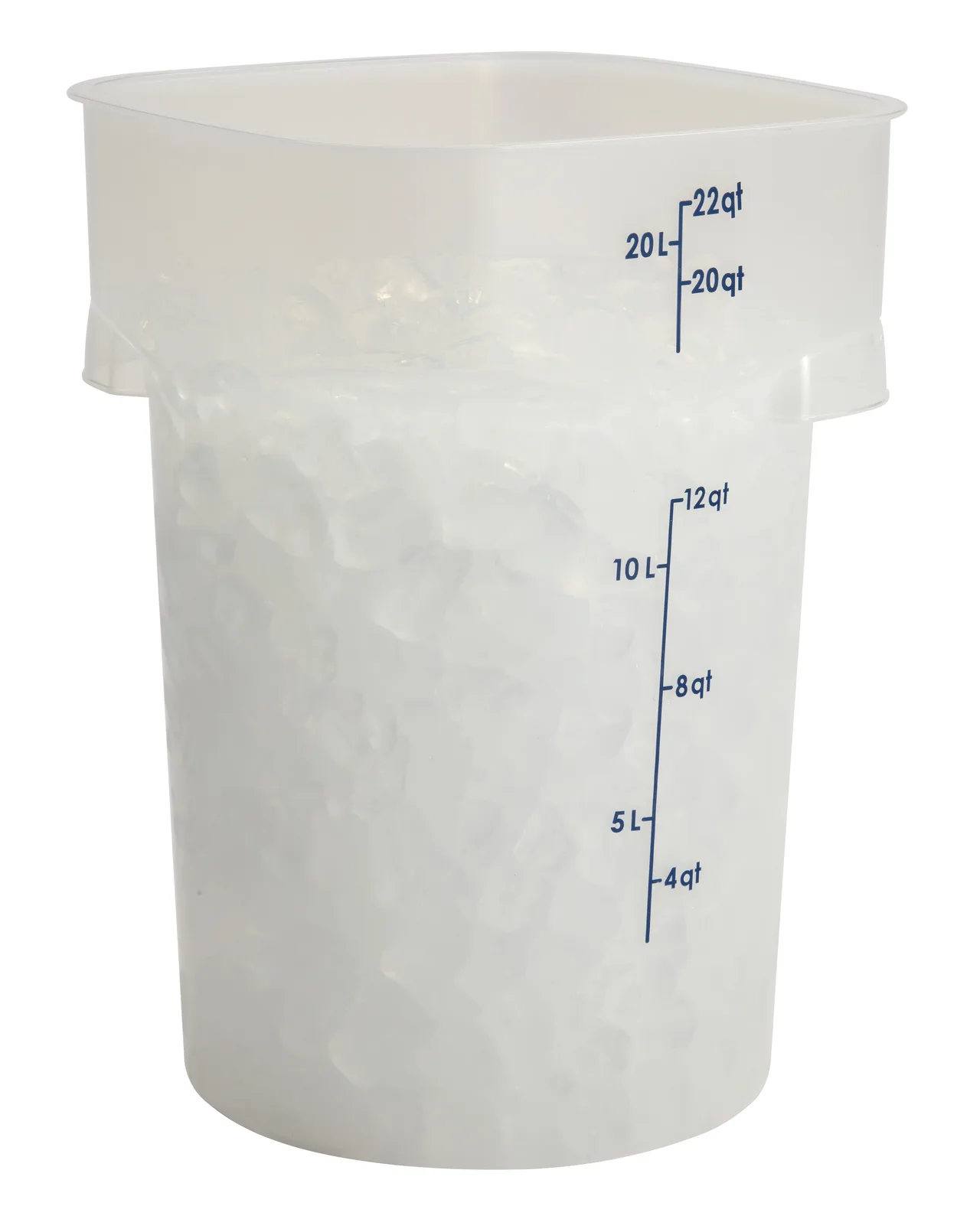 Cambro 22RFSPROPP190 - 22 Qt Round Container, 11.4" L x 11.4" W x 16.2" H, Blue PP, Dishwasher Safe