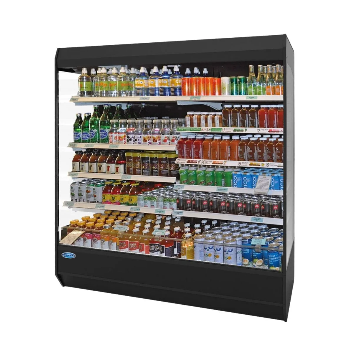 Federal Industries LMD9678R 97" Open Air Merchandiser in Black, Self-Serve, 5 Shelves, Remote Refrigeration