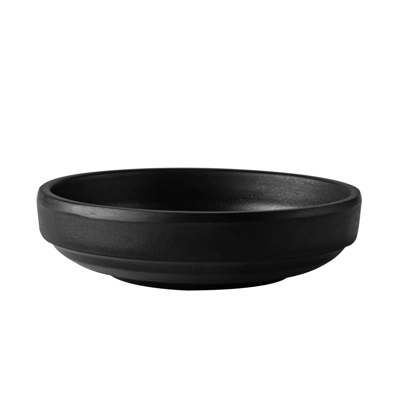 CAC China XKRW-S5-MK Sauce Dish, 5.5 oz (4½" Dia x 1⅛" H) Round Black Melamine, 1 Dozen