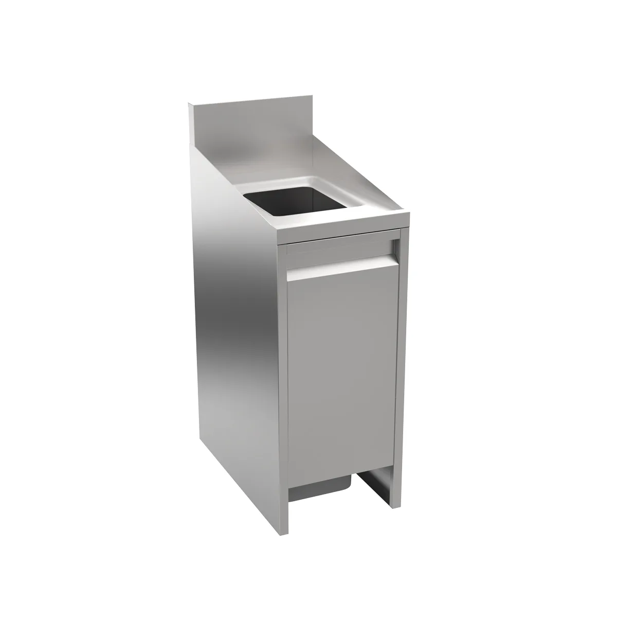 Krowne AL24-T14 Trash Station, 14"W x 24"D x 32.5"H Steel, Swing Door, Fits Slim Jim 30" High
