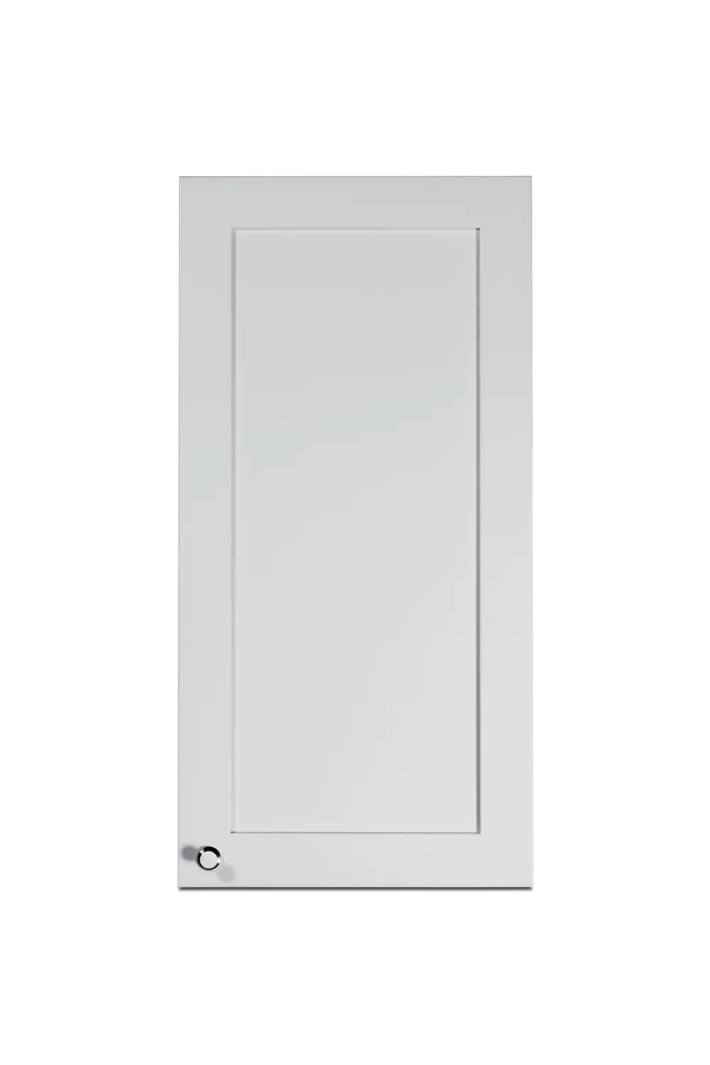 Summit CABWH1530R 15"W x 30"H Wall-Mounted Cabinet, Clean White Finish, Hinged Door, Soft-Close, Brushed Nickel Knob