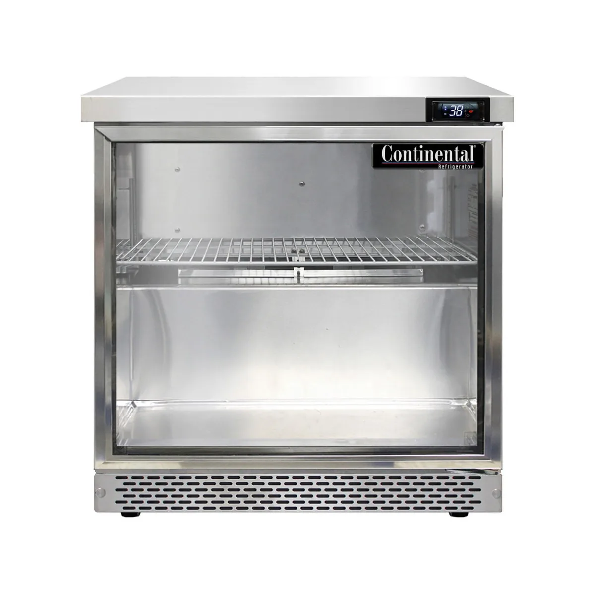 Continental Refrigerator SW32NGD-FB 32" 1-Section WorkTop Refrigerator w/ 1 Glass Door, 9 cu. ft.