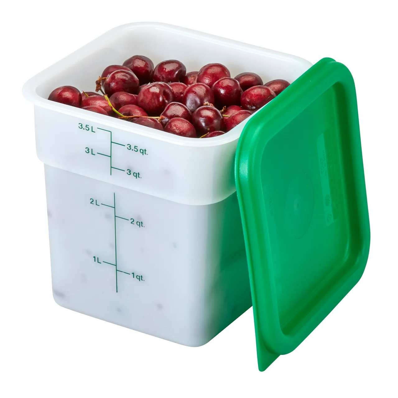 Cambro 4SFSP148 - 4 Qt Square Container, 7¼" L x 7¼" W x 7⅜" H, Polyethylene, Dishwasher Safe, NSF