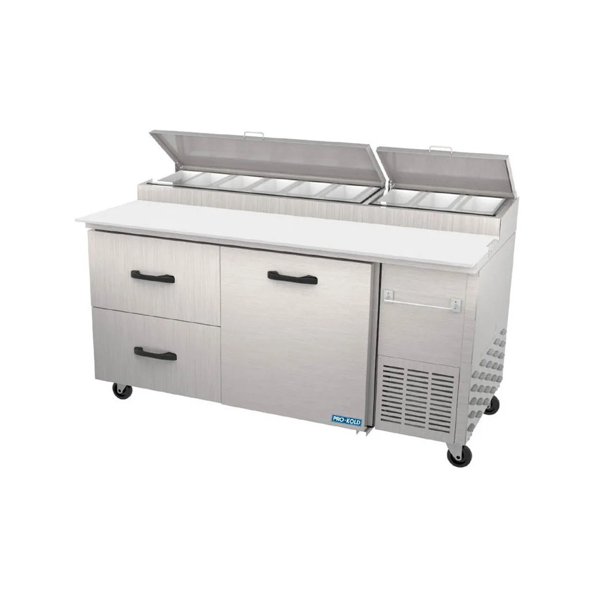 Pro-Kold PPT 67 21 67" 2-Section Refrigerated Pizza Prep Table w/ 2 Drawers & 1 Door