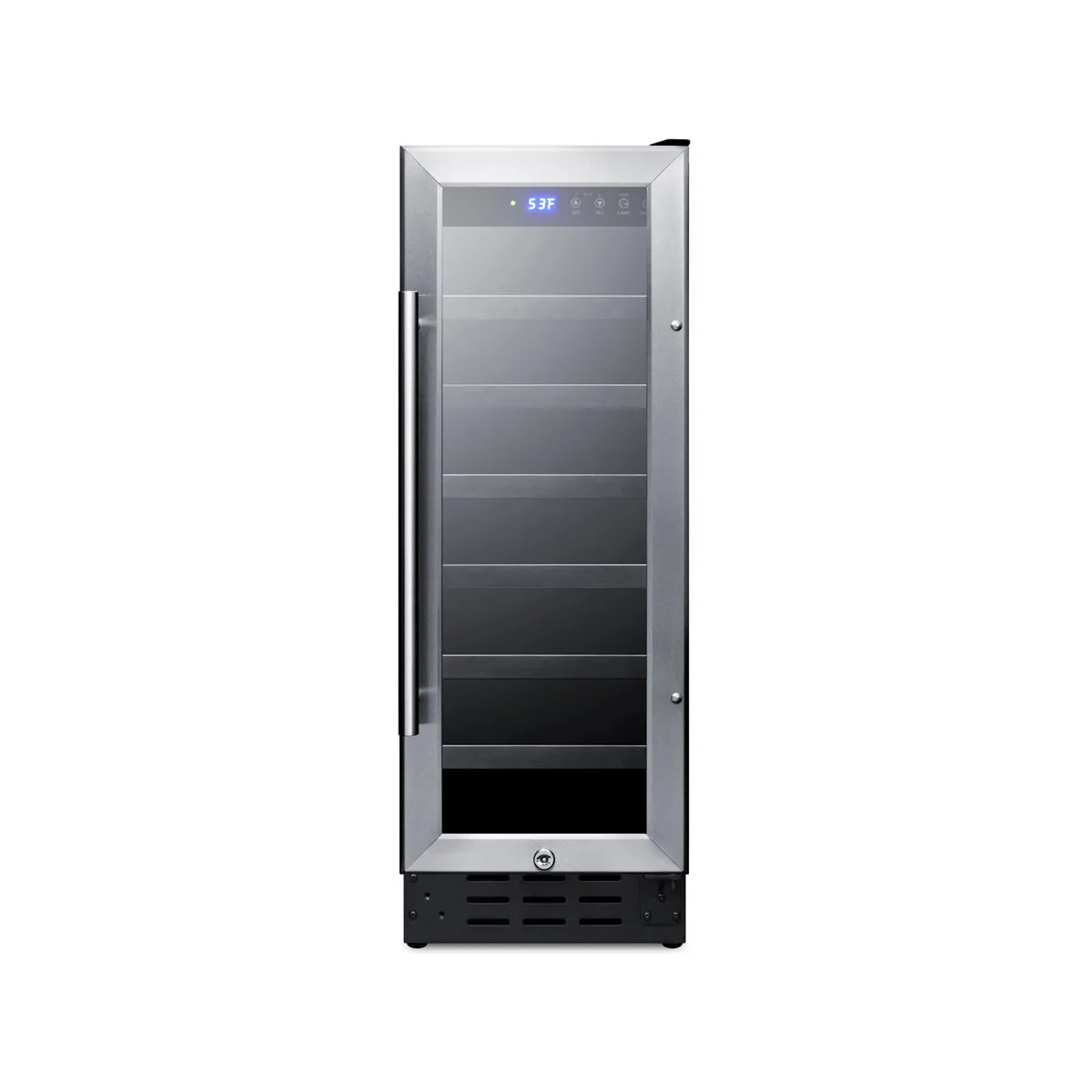 Summit SWC1224B 12" Glass Door Wine Refrigerator, Single Temperature, 21 Bottles