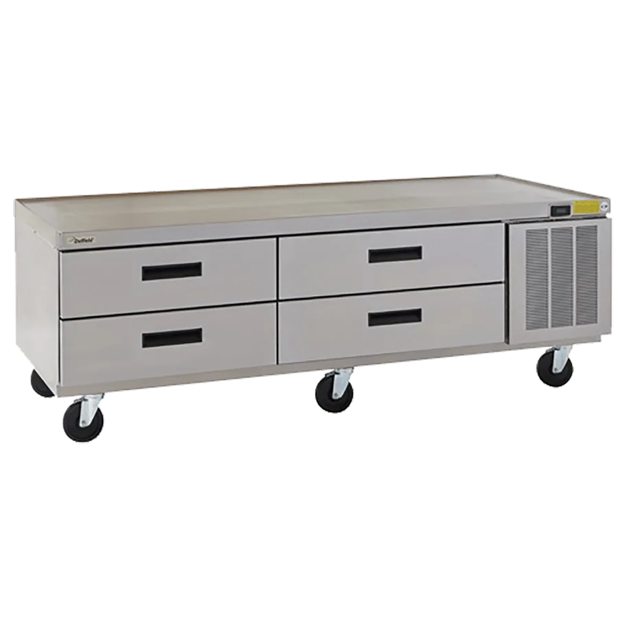 Delfield F2978CP 78" 2-Section Low Profile Refrigerated Chef Base w/ 4 Drawers